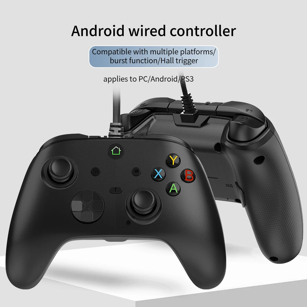 6IN1 Wired Controller for Gaming Compatible With P3 Android PC360TVbox Raspberry Pi With Turbo Shock Features Joystick Use