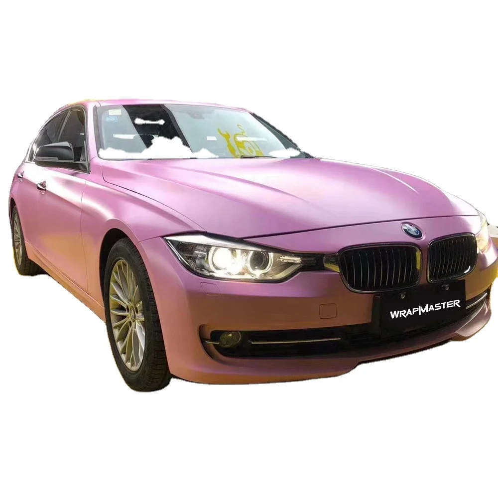 WRAPMASTER 1.52*17m Pink Matte Ceramic Cool Car Wrap Vinyl Roll