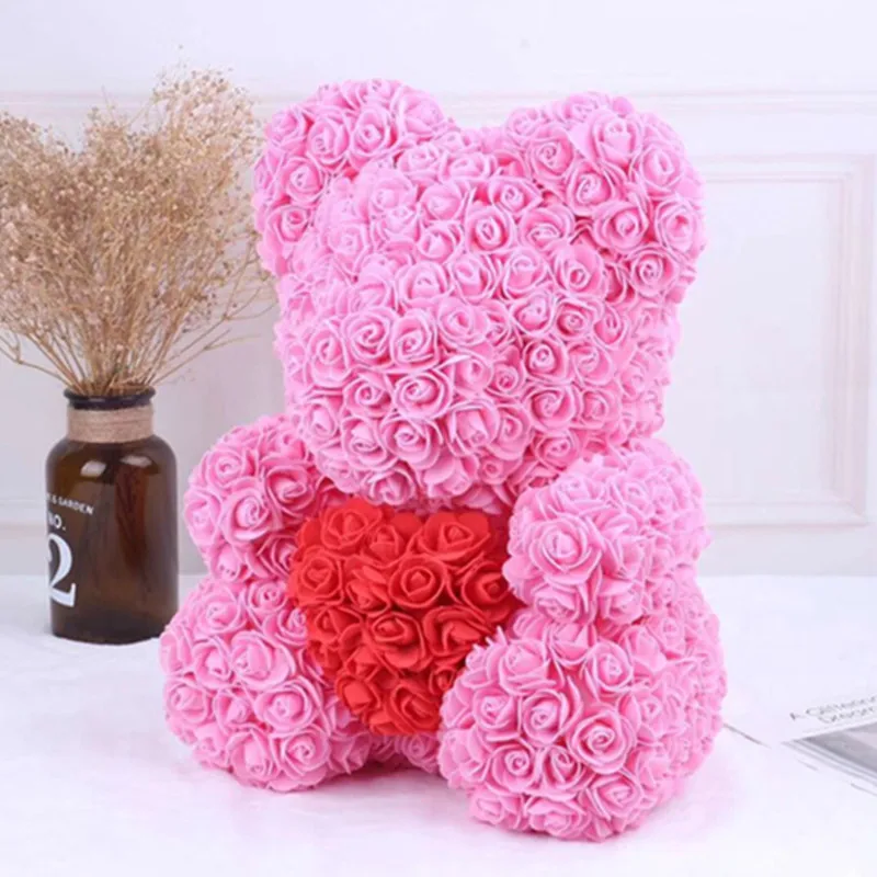 Knstliche Blumen 40cm Rosen-Br Herz Knstliche Blumenrose Teddybr fr  Frauen Valentinstag Hochzeit Geburtstag Dekoration| Alibaba.com