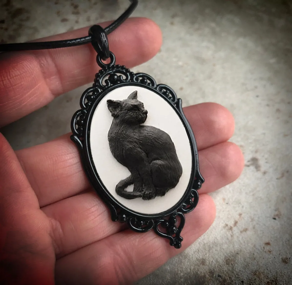 Collana Uomo Donna Con Pendente Gatto In Acciaio Inossidabile - Gioiello Stile Punk Gotico Biker Rock - Regalo Argento