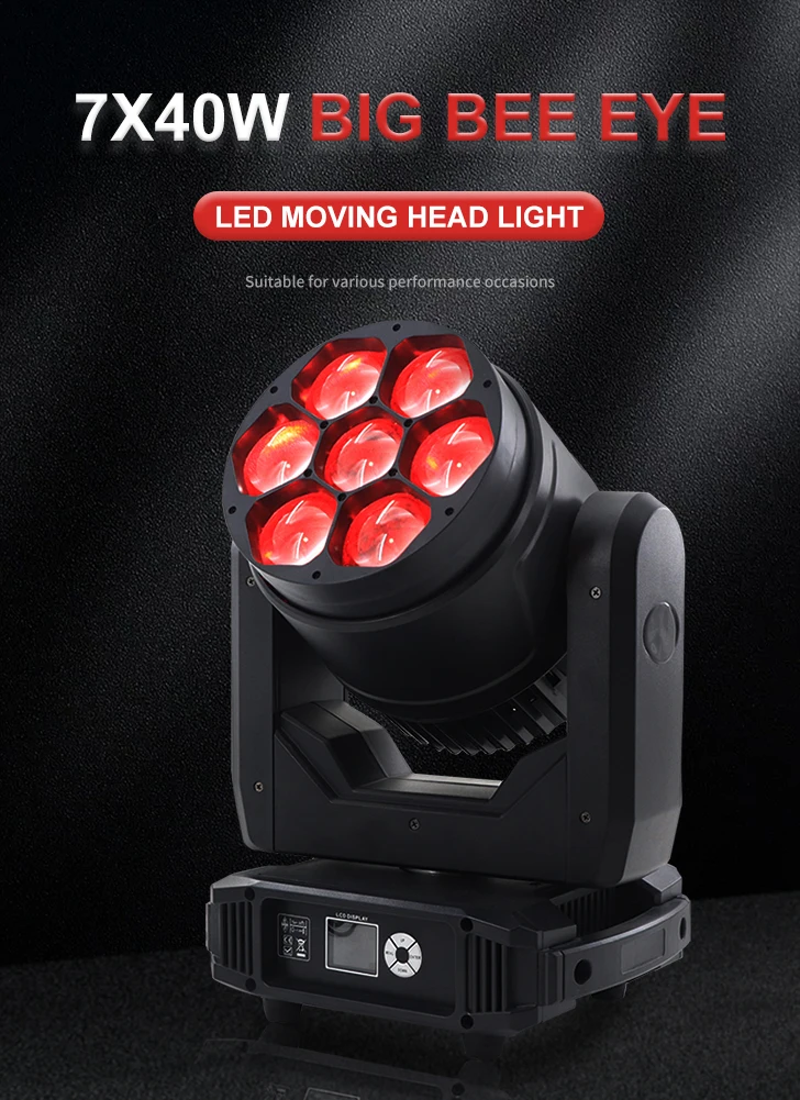 ディスコdj7x40wビーアイrgbw4in1ウォッシュズームLEDムービング