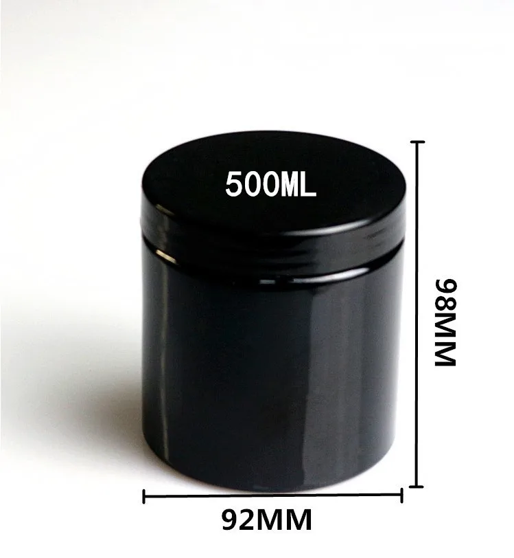 Wholesale Cosmetic Containers 50ml 60ml 100ml 120ml 150g 200ml 250ml 500ml Black Face Cream PET Plastic Jars