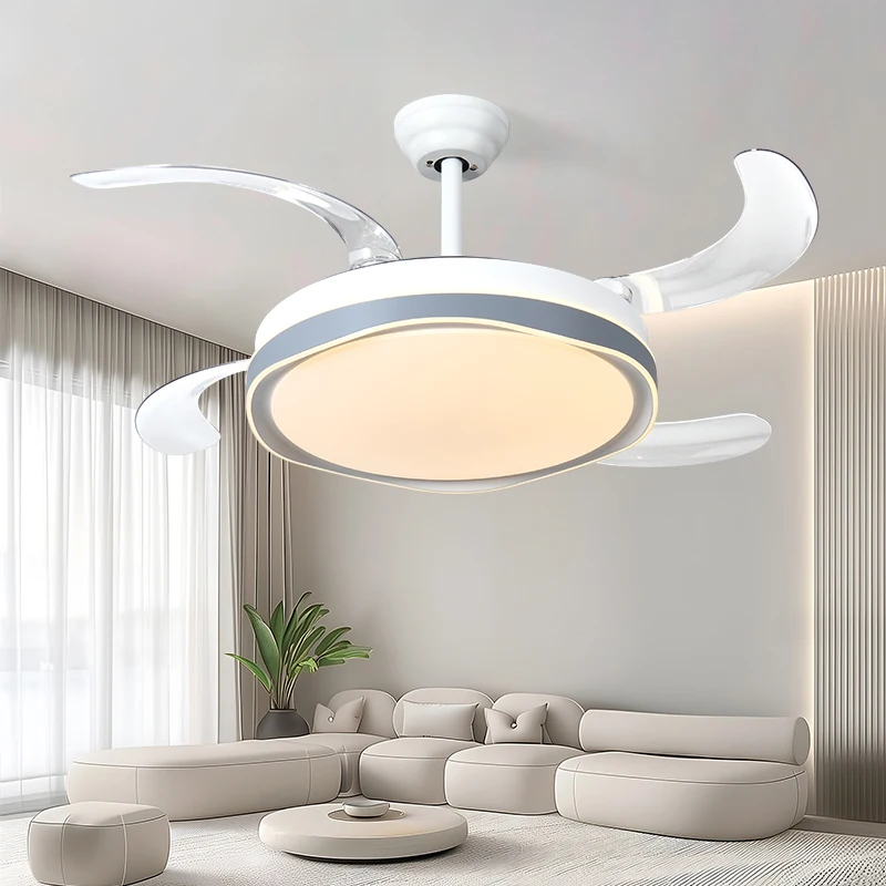 Wholesale 42-inch Stealth ABS 4-Blade LED Ceiling Fan Light for Living Rooms