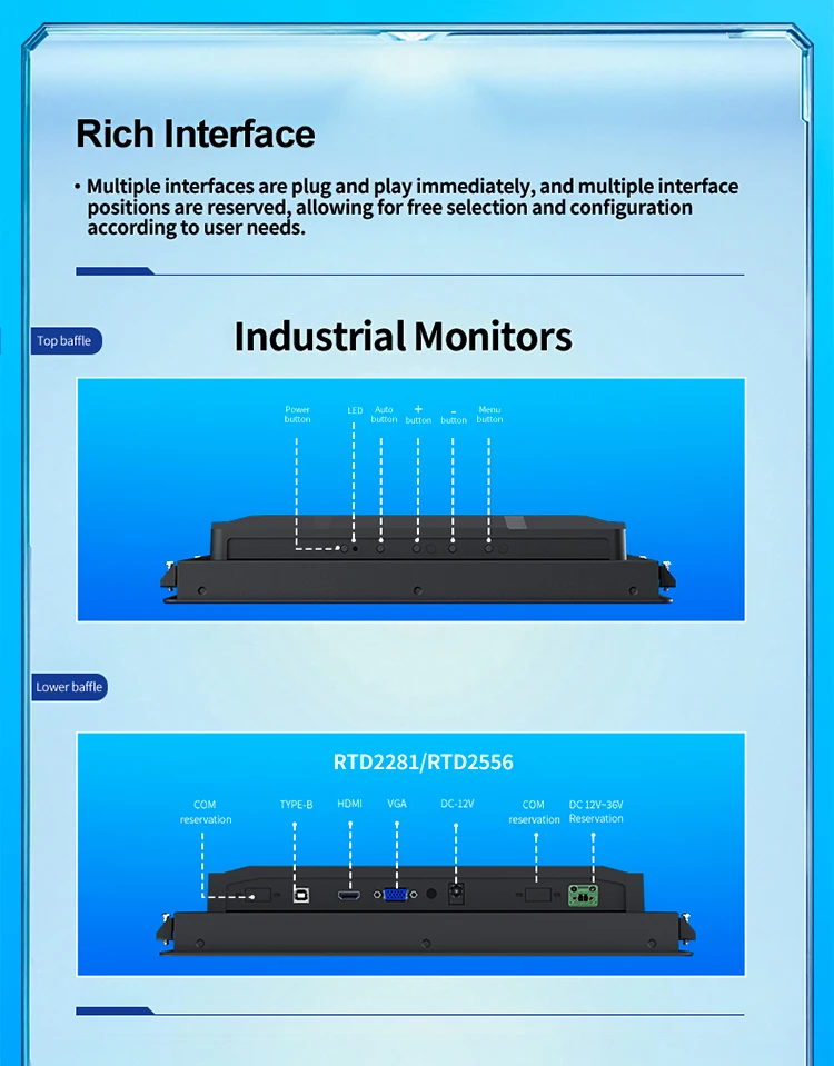 Industrial Waterproof All in One Panel PC Vesa Mounted Embedded Resistive/Capacitive Multitouch Touchscreen Industrial Tablet