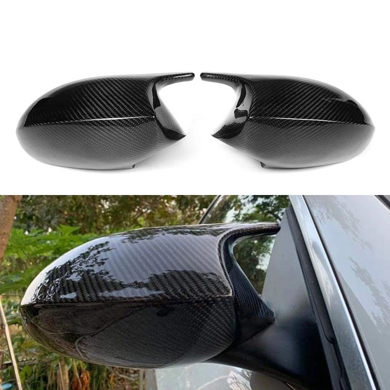 Carbon Fiber Rear View Side Door M Look Wing Mirror Housing Covers Caps for BMW 3 Series E90 E92 E93 335i 2004+
