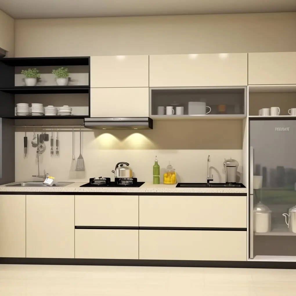 Wholesale White Modern Kitchen Design Cheap Melamine Kitchen Cabinets Wooden Kitchen Set