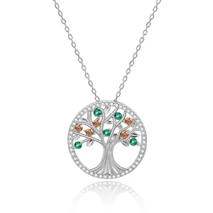 POLIVA Newest Design 925 Sterling Silver Jewelry Pendants Family Tree Round Shape Fashion Pendant