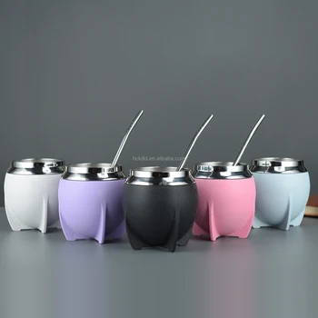Wholesale Stainless Steel Tea Cups Gourd Mate Cup 280ml Custom Double Wall Insulated Yerba Mate Cup