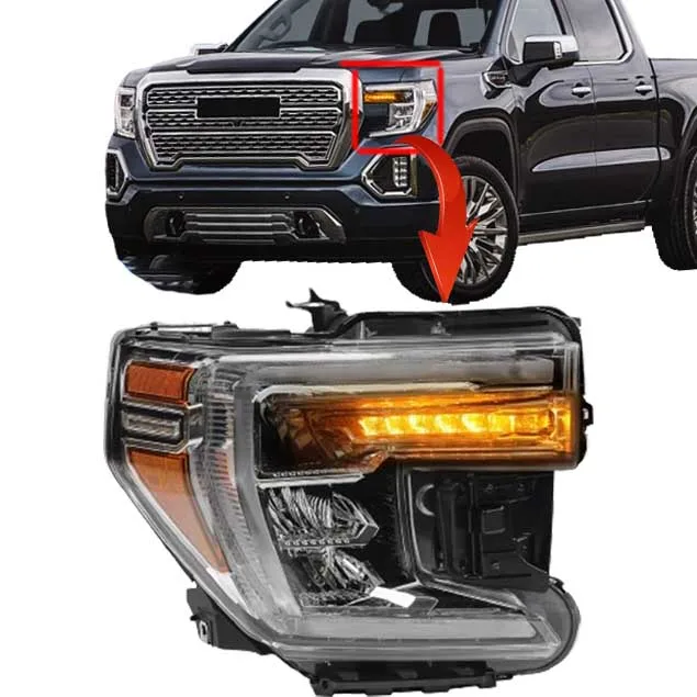 كشاف أمامي للسيارة على الجانب الأيسر LED بالكامل مع مصباح أمامي DRL لسيارة GMC SIERRA 1500 2020 قطع غيار إكسسوارات OEM 847772475