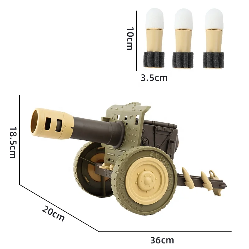 Plastic Air Airsoft Toy Shell Ejecting Shooting Launchers Foam Soft Bullet Tank with 3 Bullets