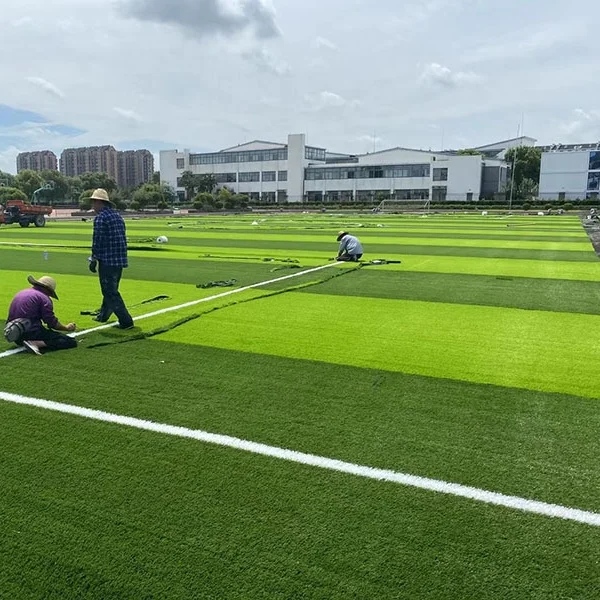 Modern Football Pitch Noninfilling Football Grass With Perfect Grass