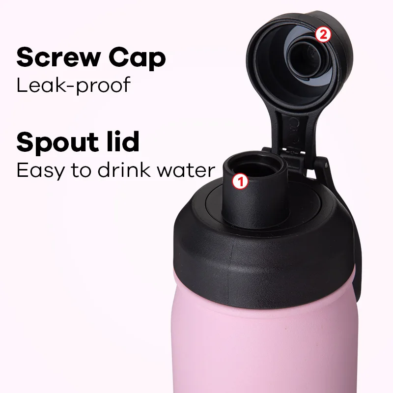 2025 Newest Spout Lid 32oz Summer Cool Vacuum Flask Stainless Steel Sports Water Bottle for Women Girls