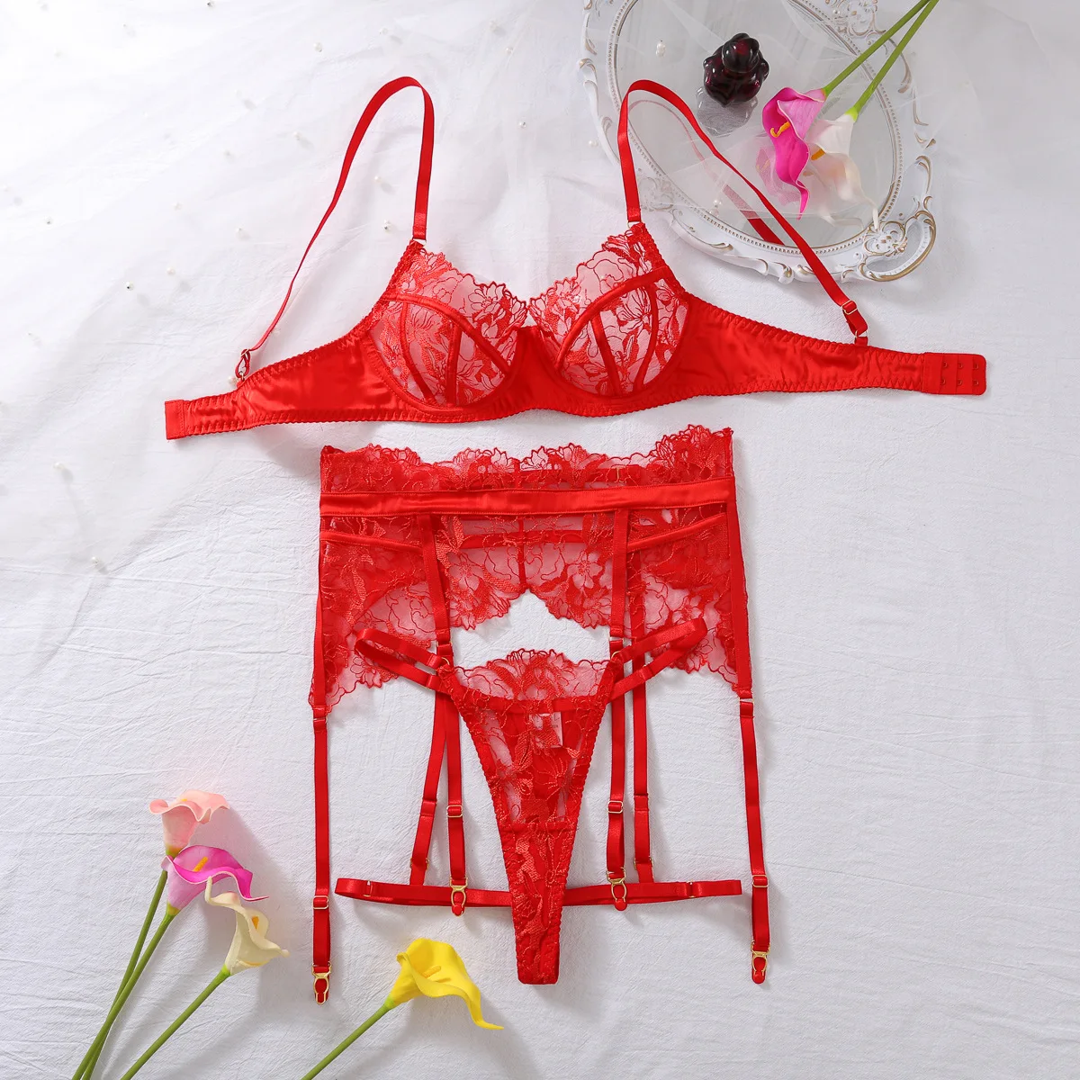 2025 New Arrival Women's Sexy Lace Lingerie Set Hot Sales Mature Love  Styles See-through Underwear| Alibaba.com