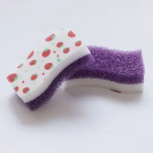 Factory pattern customized wavy Soft In Warm Water Firm In Cold Sustainable Cleaning Products  scrub Sponges For Kitchen