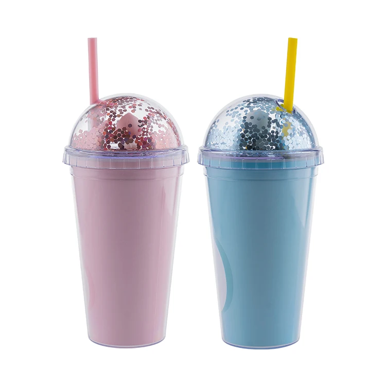 Фабричный Небьющийся Стакан с соломенной двойной стенкой, пластиковый стакан для молочного чая