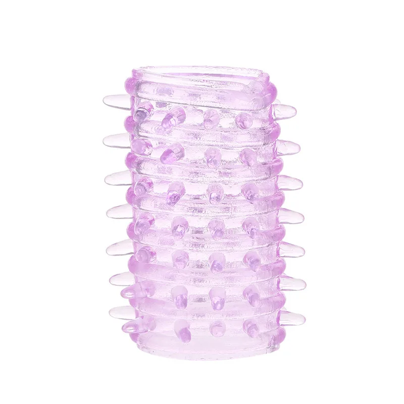 Hot Selling Men's Delay Ejaculation Cock Ring Crystal Jelly Spike Shaped Expansion Sleeve No Vibration Sex Toy Penis Dildos