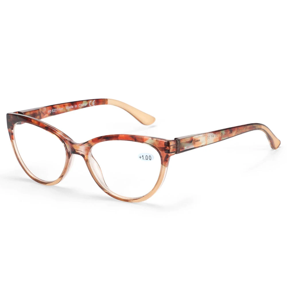 Wenzhou Factory Fashion Multicolor Plastic Frame Women Cat Eye Reading Glasses