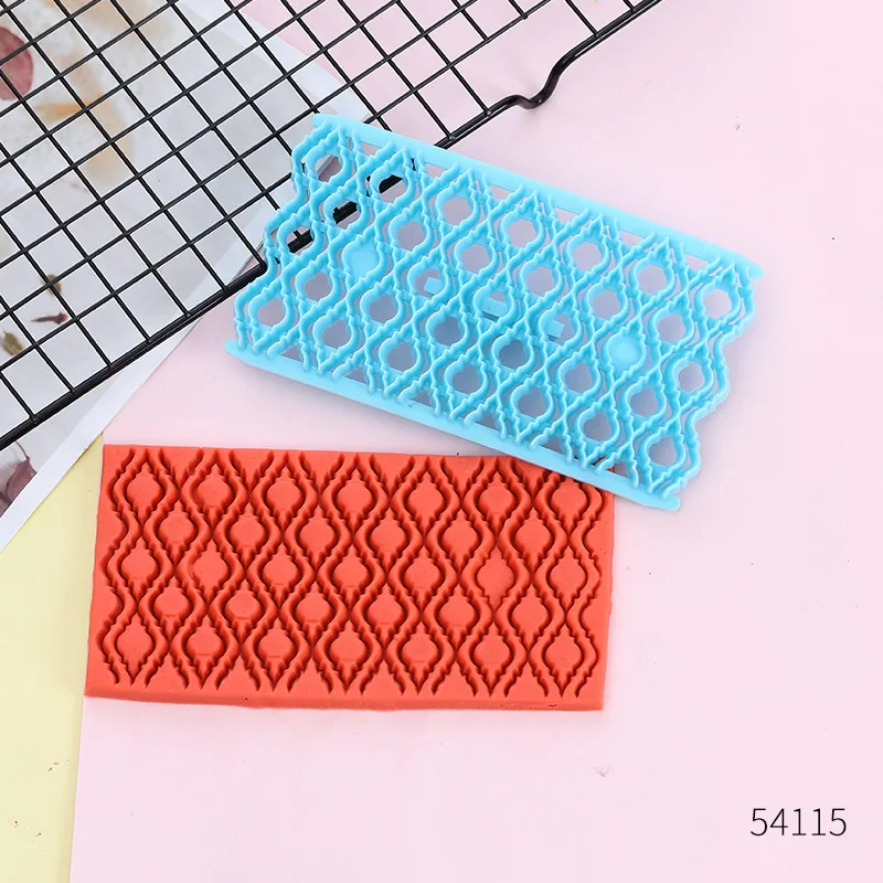 Fancy Designs Cookie Cutting Texture Silicone Model Pattern Fondant Cake Embossed Mold Cake Decorating Tool Stencils Cake