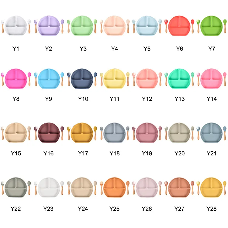 Food Grade Child Feeding Set Children Food Placemat Plate for Infant Silicone Products Manufacturer for Baby Silicone Plate