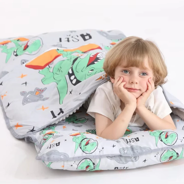 Good price hot sell Toddler Nap Mat with Pillow and Blanket, Rolled Napping Mats,Slumber Bags for Boys Girls,Kids Sleeping Bag
