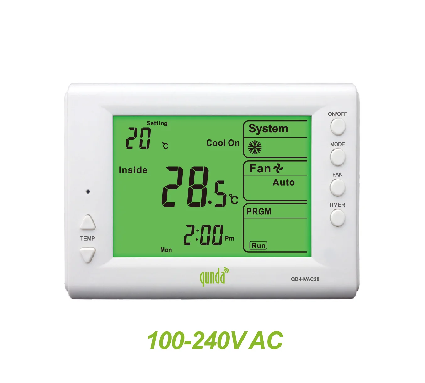 Wholesale QUNDA QD-HVAC20 100-240V Fan Coil Programmable Thermostat  Applicable For Two Two-way Valves Or Two Three-way Valves From m.alibaba.com