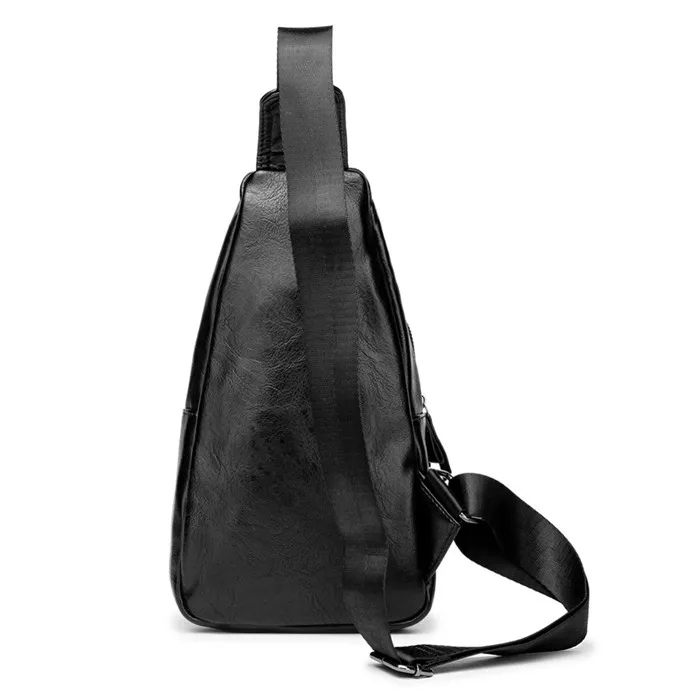 China OEM Logo Saffiano Leather Mens Crossbody Harness Chest Bag
