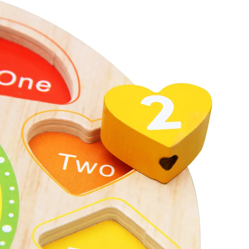 Wooden Shape Color Sorting Clock Teaching Time Number Blocks Puzzle Stacking Sorter Jigsaw Montessori Early Learning Toys