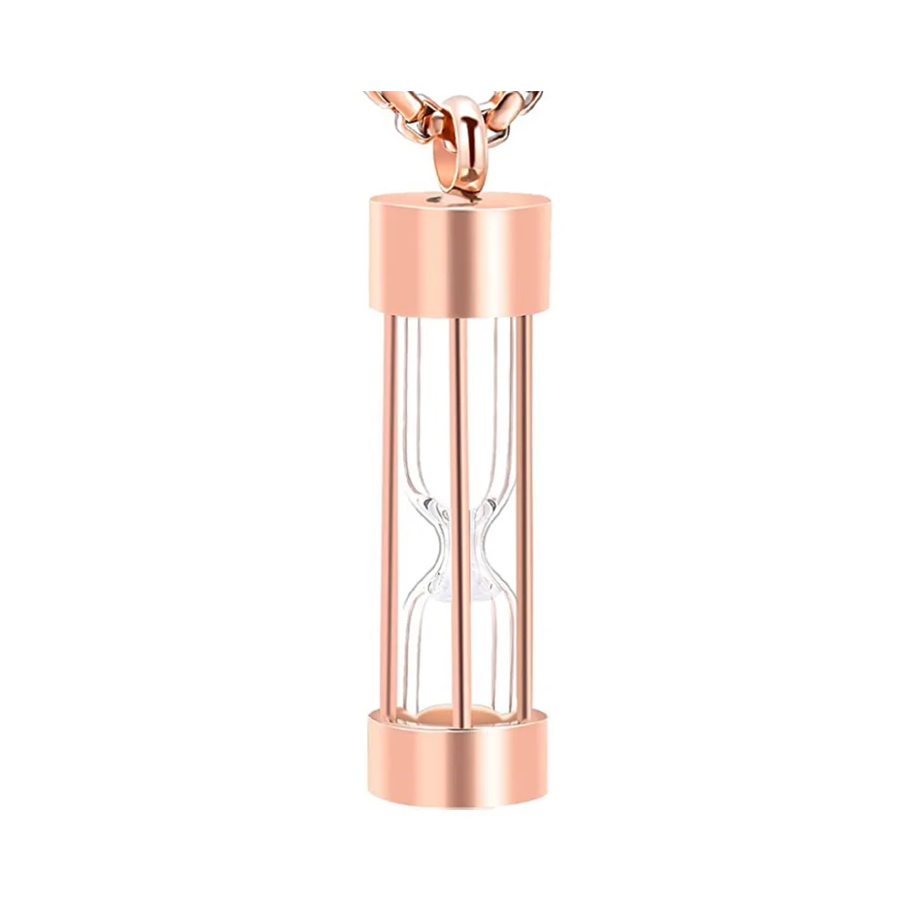 Stainless Steel Hourglass Urns Ash Pendant Jewelry Sandglass Keepsake Hold Memory Necklace  Cylinder Necklace for Men Women Pet
