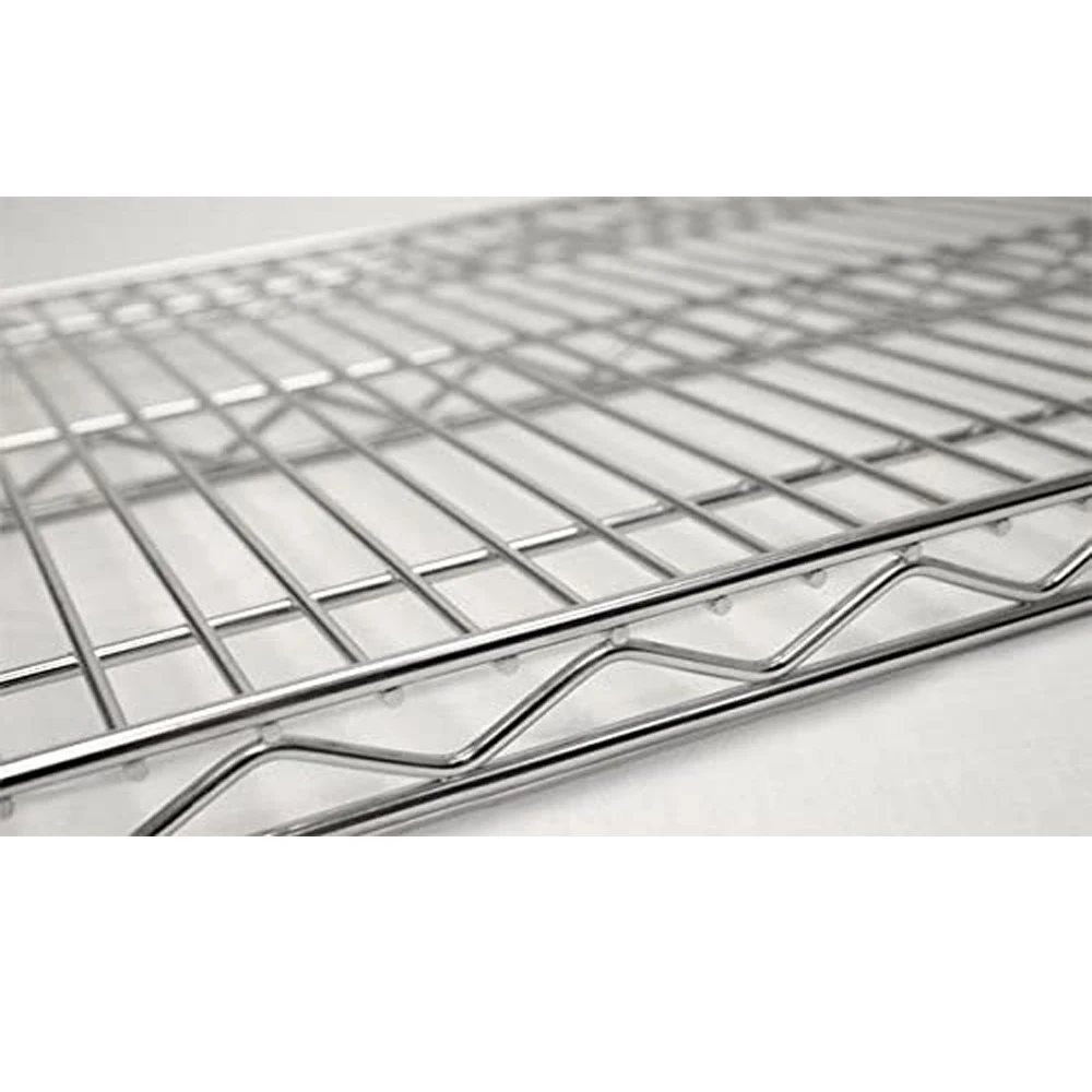 Heavy Duty 4-Tier Wire Shelving Commercial Grade Wire Organization Stainless Steel Rack for Industrial Hospital OEM&ODM Sliver