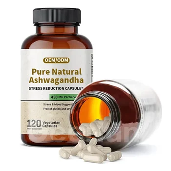 100% Pure Natural Ashwagandha Capsules Promote Sleep Quality Ashwagandha Herbal Powder Stress Reduction Capsules