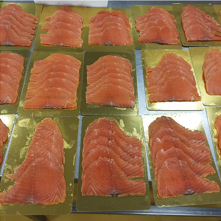 Холодный копченый лосось, сашими, Атлантический Лосось, замороженные нарезки оранжевого цвета, Ломтик лосося, форели с сертификатом ISO