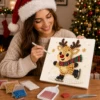 ZZ081 Pintura de Perlas con Reno Navideño