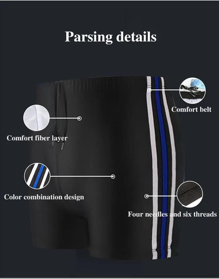 Boxer swim trunks with logo