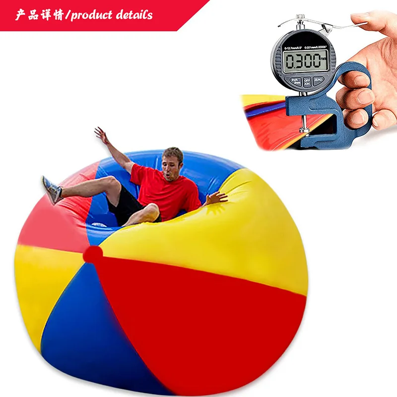 Bola De Playa Gigante De 47 Pulgadas (120 Cm) – Inflable De PVC En Azul, Amarillo Y Rojo, Ideal Para Piscinas, Playas Y Fiestas De Verano