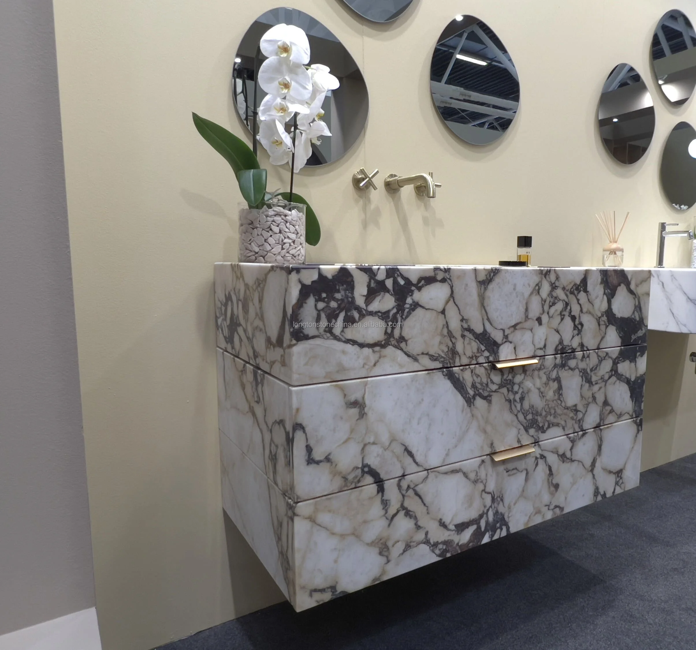Customized Calacatta Viola Marble Bathroom Vanity Sink Marmol Bathroom ...