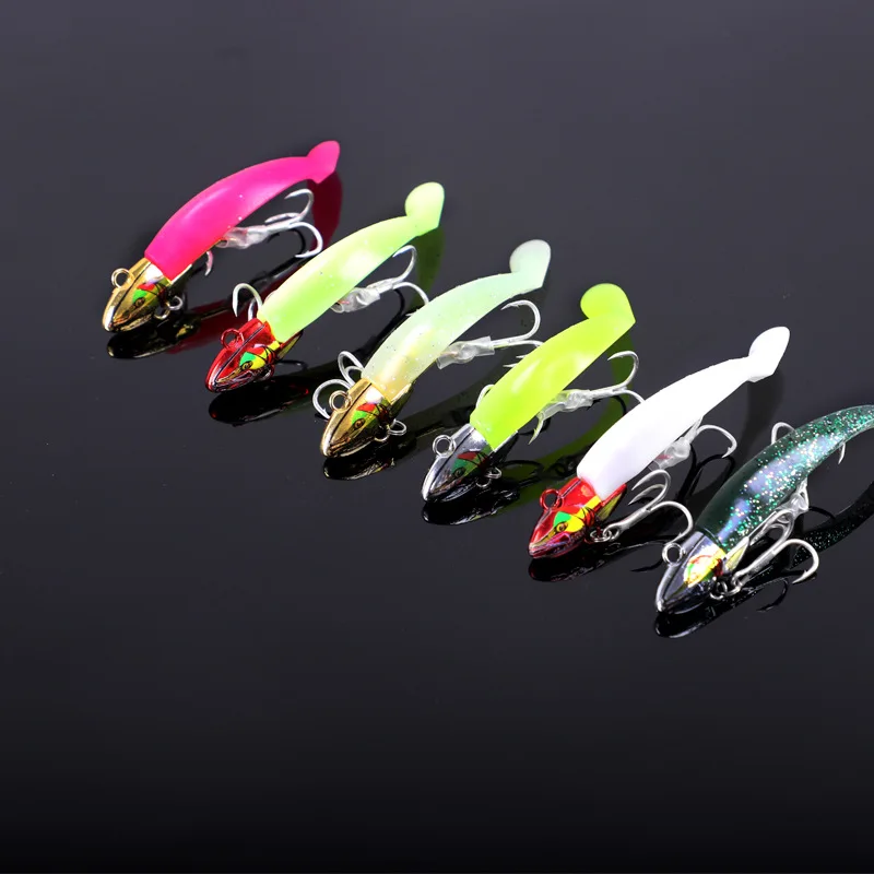 14g 19g 28g 34g Perch Jig Heads Soft Lure Worm Paddle Tail Lure Drop ...