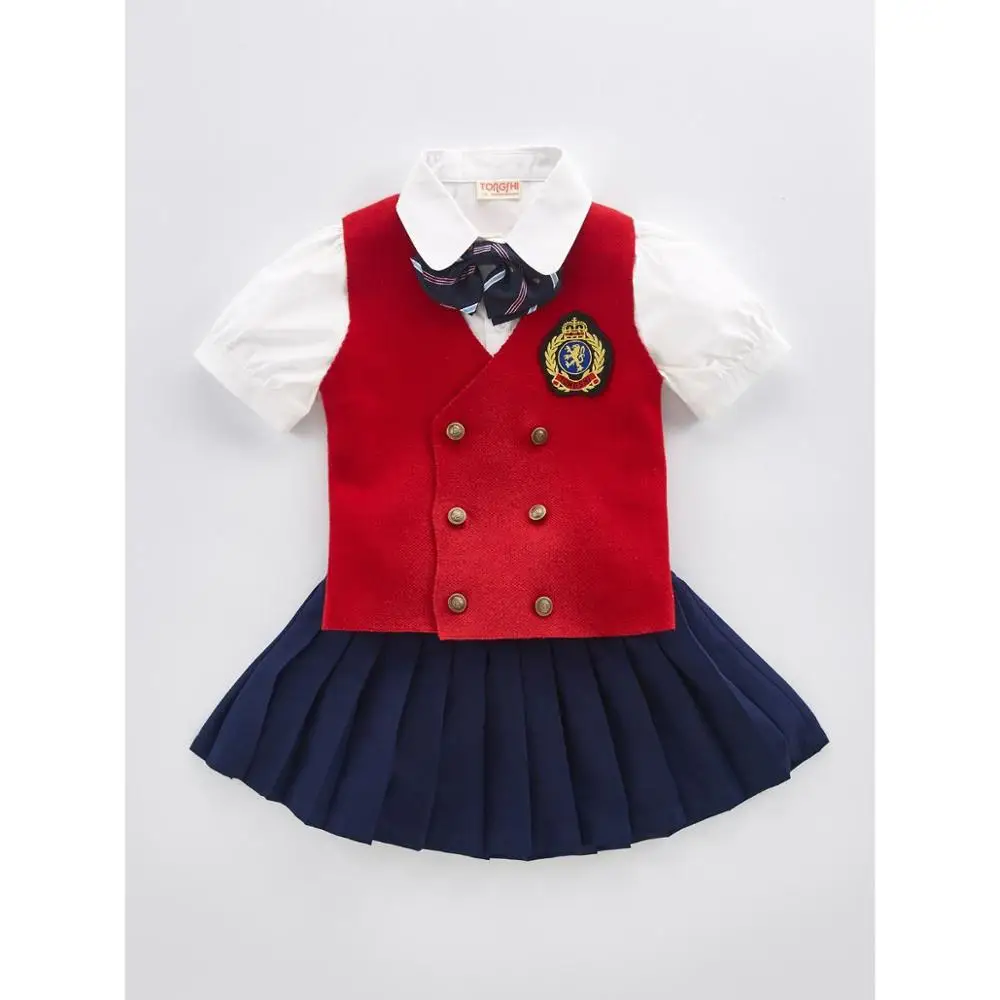 Venta caliente de la escuela de niños ropa camisa Chaleco con corbata de la  escuela primaria uniforme - Main Image