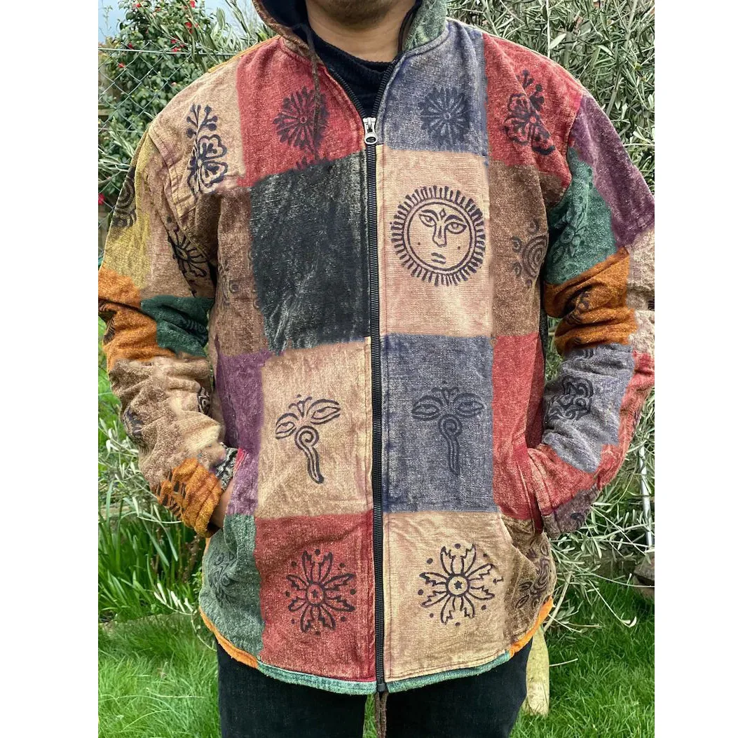Men Hippie Hoodie Jacket Casual Hippy Knitted Cardigan Coat Hooded Outwear  Tops | Fruugo ES
