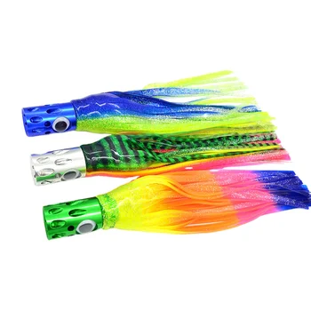NEW 16inch Trolling Metal Lure Drag Bait Octopus Skirt Sea Bait Aluminum Head Silicone Skirt Big Game Squid Jig – Soft Lure – view 2