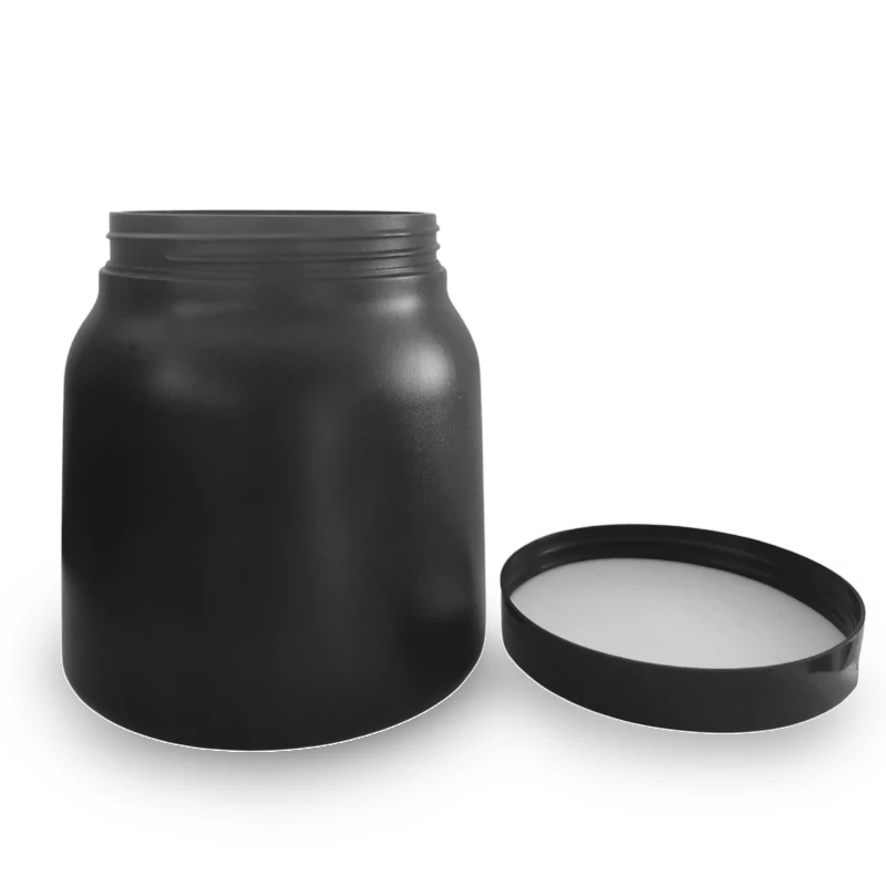 Wholesale Body Scrub Jars Container 1l 1 Liter Empty Frosted Black Pcr Plastic Jars For Body