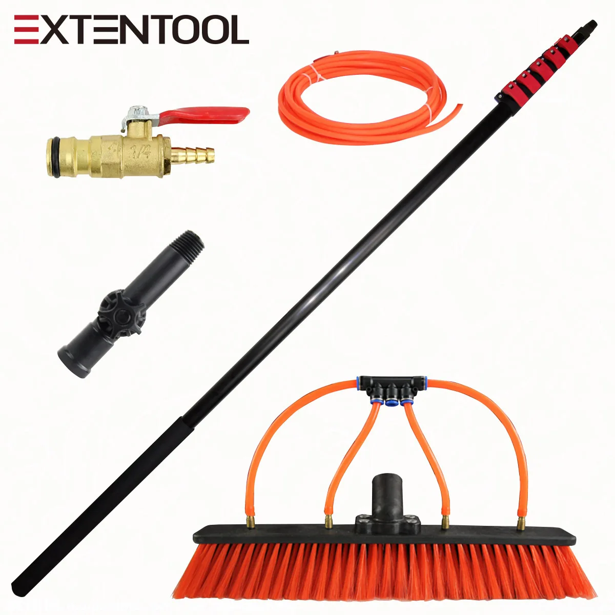 HMTE Water Fed Telescopic Brush, Window Cleaning Pole, Outdoor Solar Panel Cleaning Equipment, Extendable Cleaner Conservatory Roof (30cm Brush - View #6