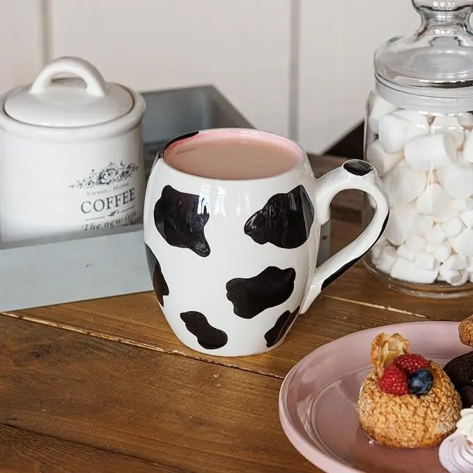 20 OZ牛セラミックミルクカップ450 ml牛コーヒーマグ奇妙な牛乳牛