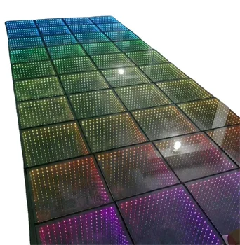 popular LED dance floor magnetic Pista de baile 3d infinity mirror led floor panel for bar wedding disco party decoration