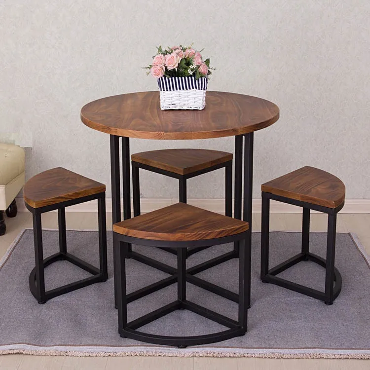 Mdf Top Set And 4 Chair Used Set Metal Frame Chair Dining Table, 4 Sitter Wooden Dining Table With The Compact Chair Metal Leg