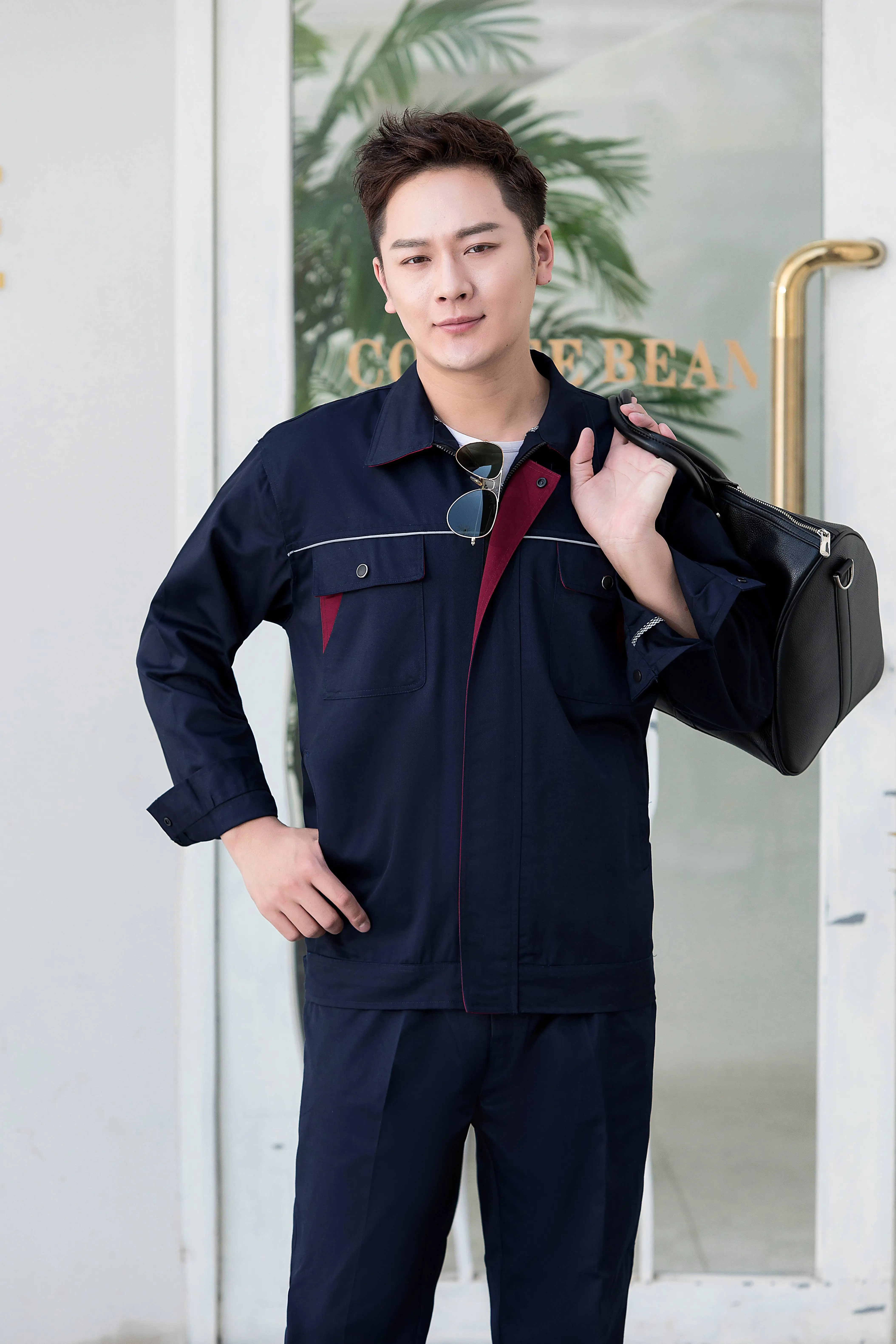 Protective Heavy Duty Industrial Work Clothes Jackets And Pants Mechanical Engineer Man Uniform