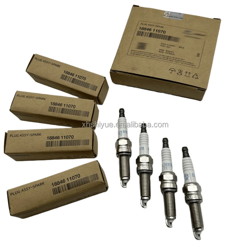 4x Genuine OEM Platinum Spark Plugs For Hyundai Kia: Elantra, Tucson, Forte, Sorento, Soul (18846-11070)