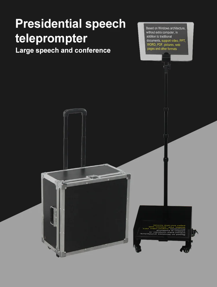 Public Speech Presidential Teleprompter With Beam Splitter Mirror Buy
