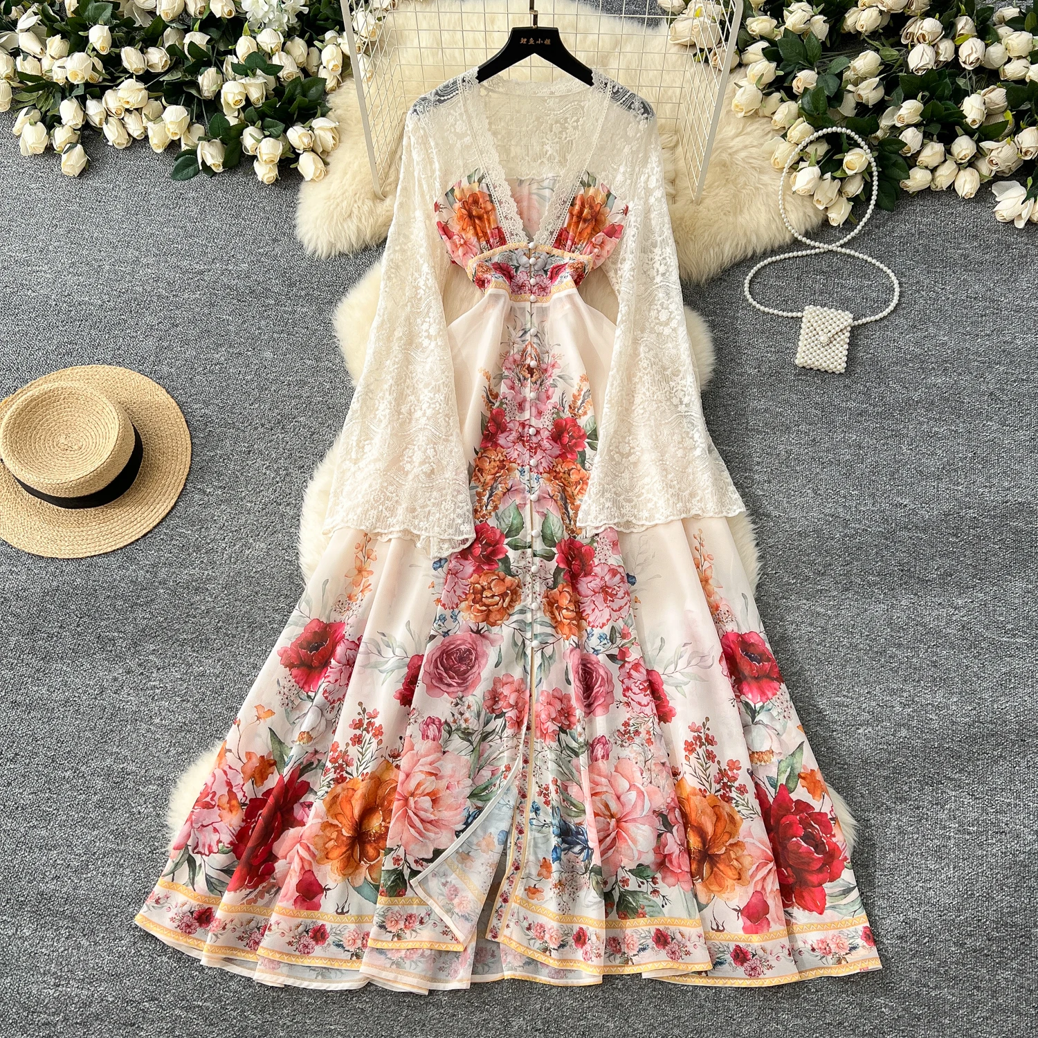 knee length dresses for ladies Embroidered Floral Linen Midi Dress | Cute Dresses