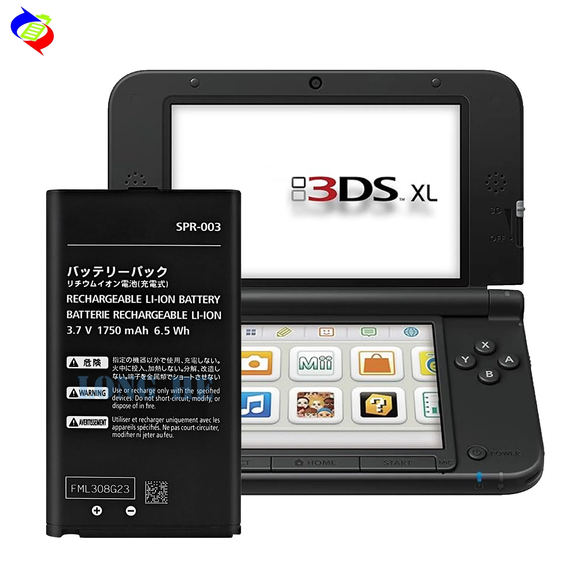 Nintendo 3DS XL用リチウムイオンバッテリーSPR-003 ｜ 1750mAh 充電式