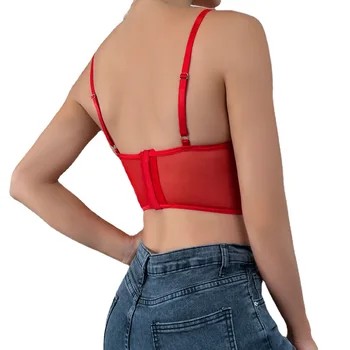 New Women's Sequined Inner Wear Valentine's Day Red Top Camisole Sexy Lingerie Women Erotic Corset Wholesale